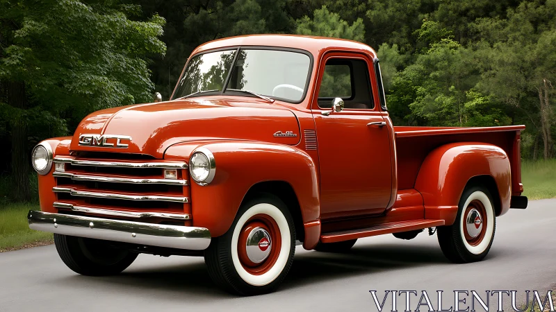 Restored vintage GMC pickup truck in polished photoreal detail