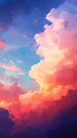 Glowing sunset clouds welcome the sky with soft pastel light