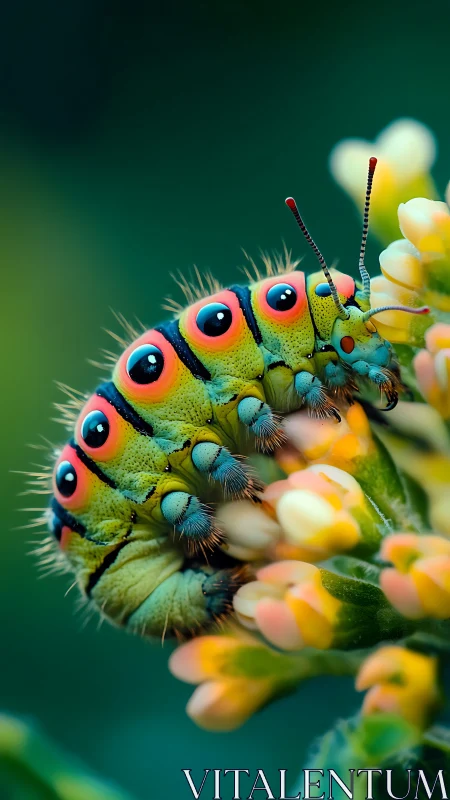 Chromatic macro study of caterpillar integument and setae.