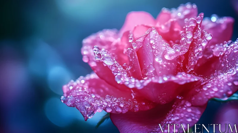 Dewlit pink rose performs a glittering dawnlight solo