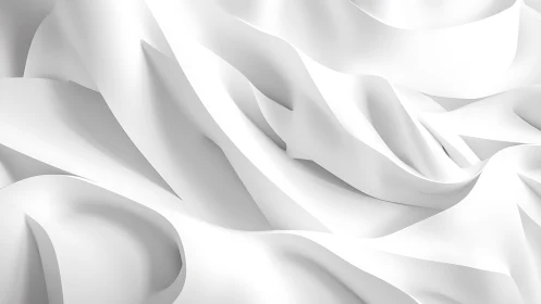 Flowing White Fabric Abstract Background in Minimalist Style.