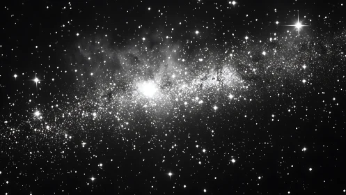 Soft starry river drifting through the quiet night sky.