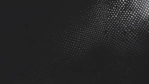 Minimalist dotted gradient drifts across deep black space.