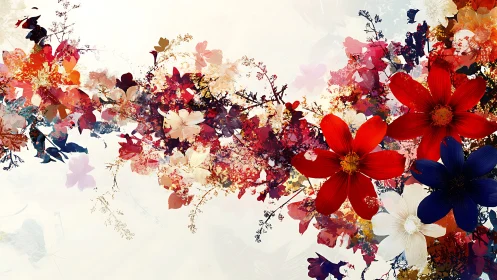 Botanical Reverie: Cascading Florals in Luminous Color.