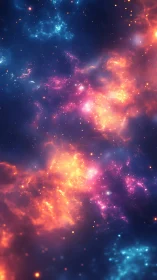 Colorful nebula clouds with glowing cosmic gas formations.