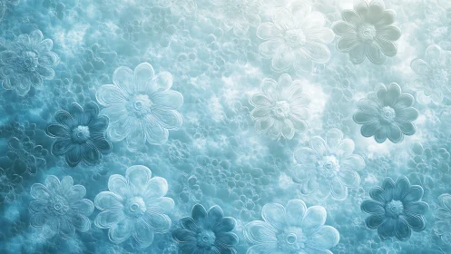 Layered Translucent Floral Composition with Atmospheric Depth.