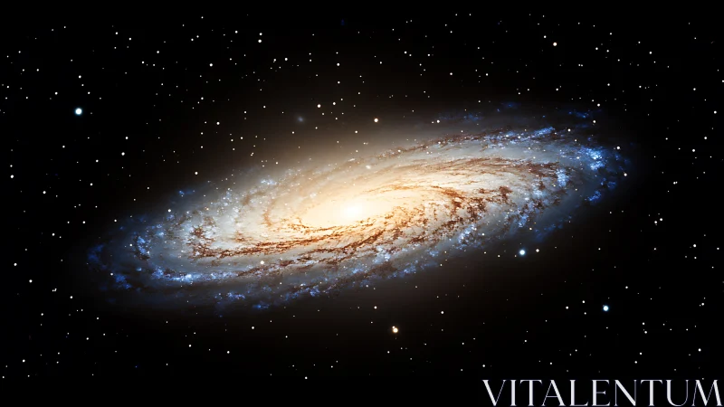 Spiraling starlit galaxy glowing softly in deep space.