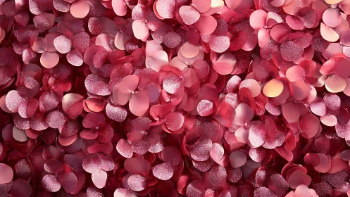 Pink artificial petals form dense overlapping surface pattern