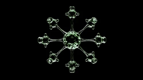 Transparent Molecular Structure in 3D Digital Art Style.
