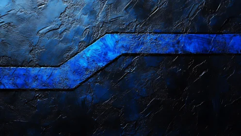 Abstract blue textured stripe on dark background, modern style.