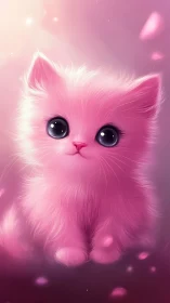 Dreamy Pink Kitten With Luminous Eyes.