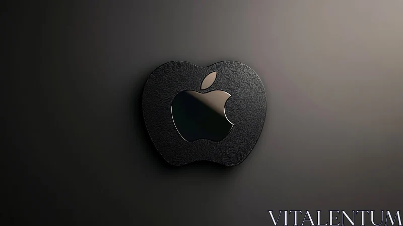 Apple Logo with Subtle Depth and Elegant Dark Design