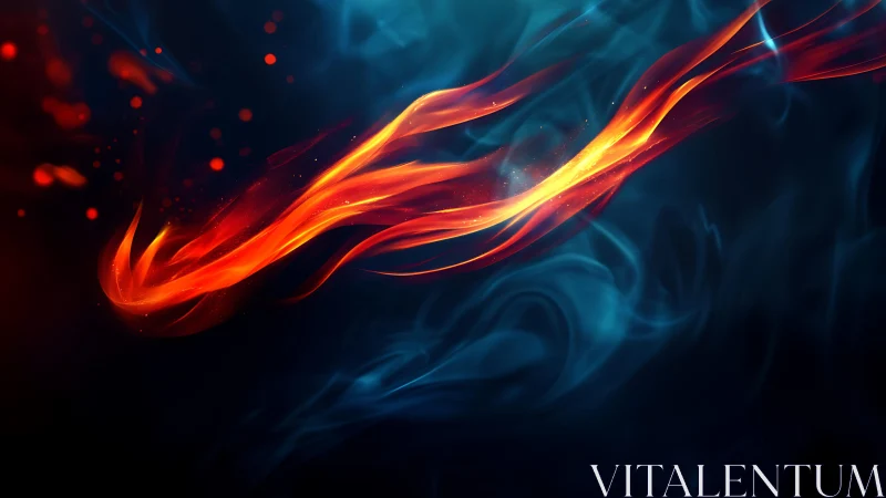 Dynamic Flame and Smoke Abstract Art in Vivid Colors.