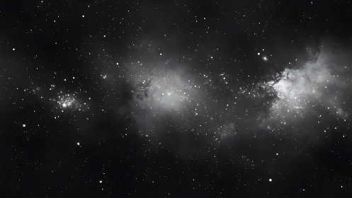 Star field shows dense central band of clustered white light