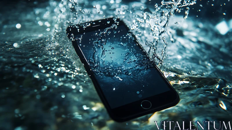 Sudden splash sends a modern smartphone plunging into water