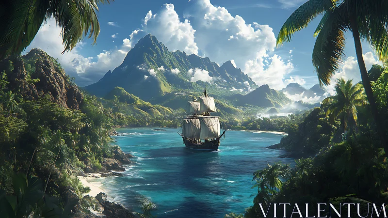Sailing into Paradise: A Ship's Journey Through Tropical Wonder.