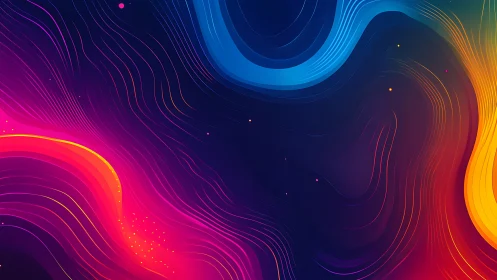 Neon river currents slipstream through a midnight cosmos