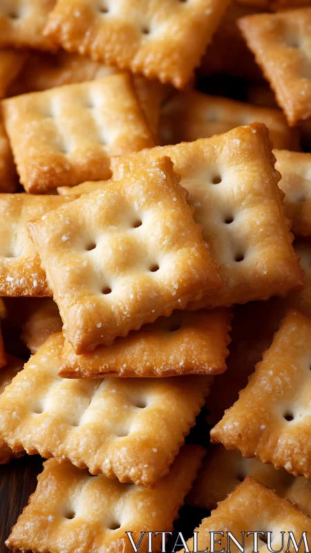 Saltine Crackers with Perforated Surface Pattern.