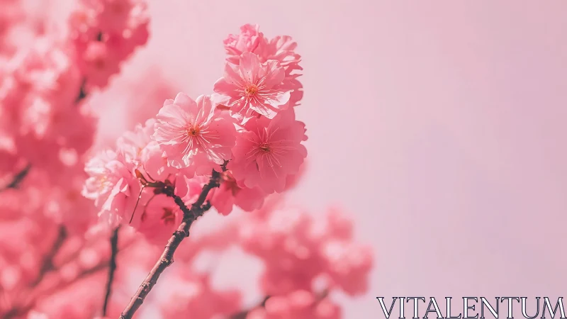 Pink Cherry Blossom Cluster: Layered Depth and Floral Composition.