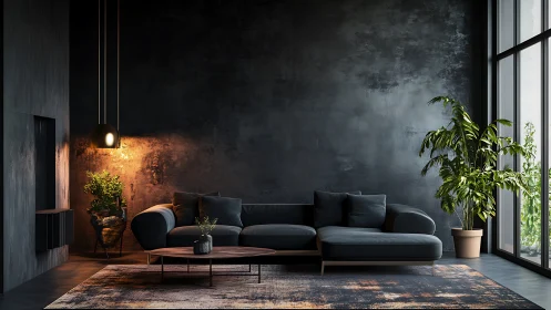 Shadowy lounge composes a quiet duet of light and leaves