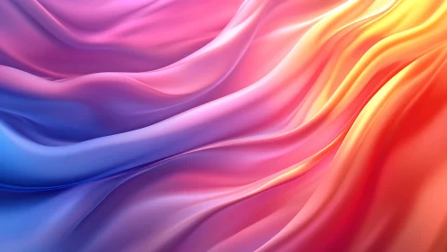 Silken sunrise waves in flowing pink, blue and ember light.