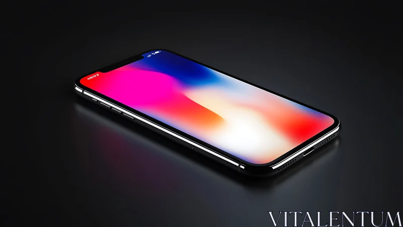 Smartphone Display. Vibrant Gradient Wallpaper Illuminated.