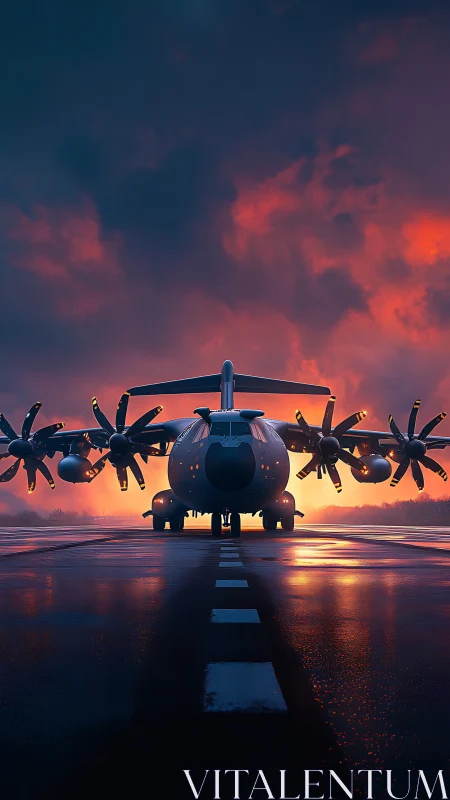 Colossal propeller titan waits under embersoaked storm skies