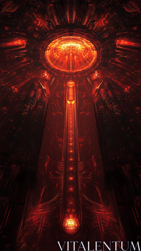 Radiant core rising through a glowing sci fi cathedral.