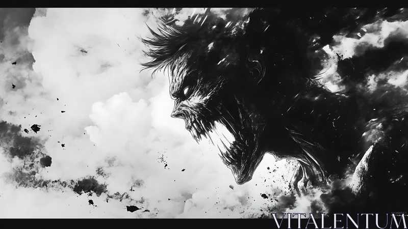 Ferocious shadow creature erupts in a storm of inky clouds