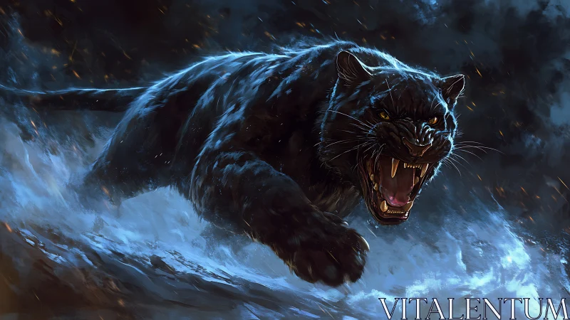 Fierce Guardian: Where Shadow Meets Icy Light.