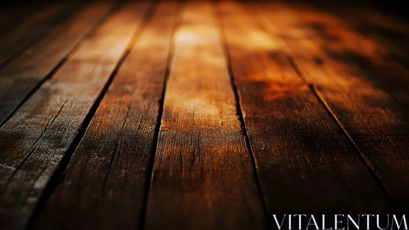 Rustic Wooden Floorboards with Warm Lighting, Artistic Style.