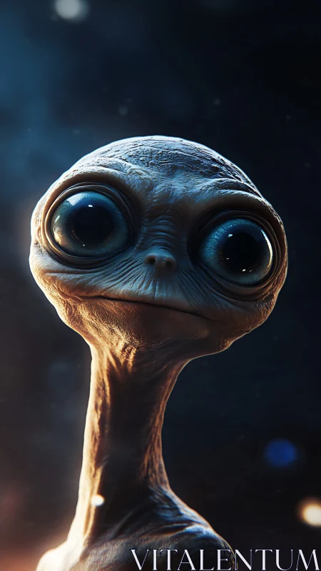 Hyperreal alien portrait uses cinematic lighting and shallow depth