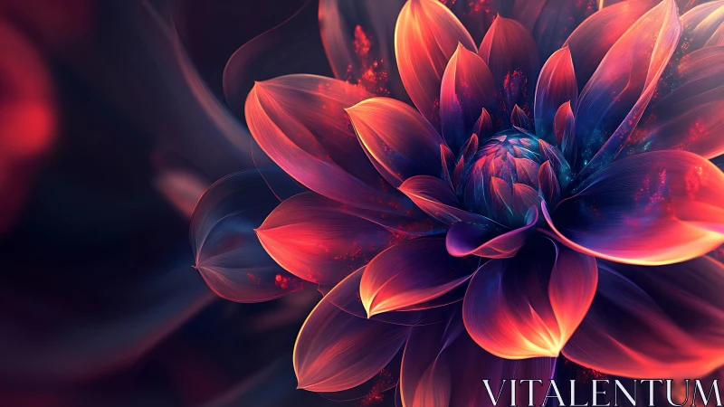 Luminous abstract flower bloom in radiant neon gradients.