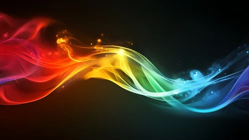 Chromatic light waves form dynamic flowing spectral ribbons