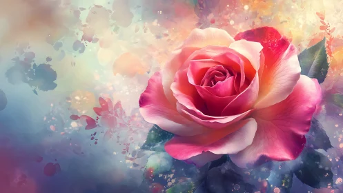 Radiant Rose Dissolves Into Luminous Watercolor Dream.