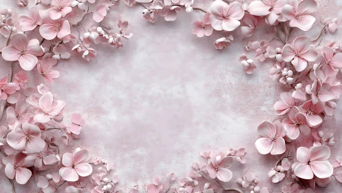 Pink Flowers Against Textured Background.