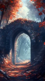 Sunlit forest archway inviting a quiet wanderer’s escape.