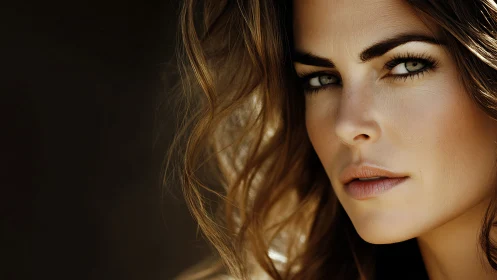 Cinematic close-up portrait captures intense gaze and subtle textures