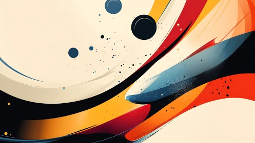 Curved vector abstraction with dynamic chromatic sweep composition.