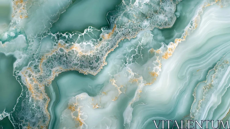 Emerald onyx wave strata with luminous gold veining detail.