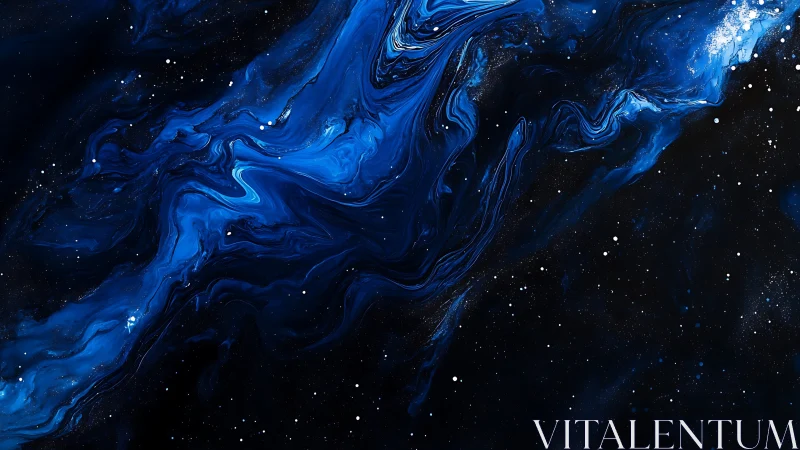 Nebulous blue rivers quietly reshape a star-salted void