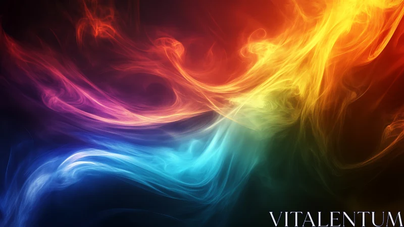 Chromatic currents collide in luminous swirling nebulae.