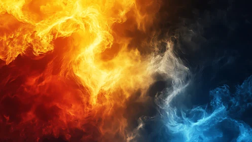 Fire and Ice Collision Against Black Void