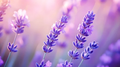 Purple Lavender Field Bokeh Garden.