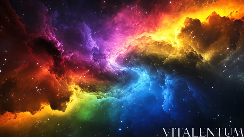 Cosmic nebula vortex in radiant full-spectrum colors.