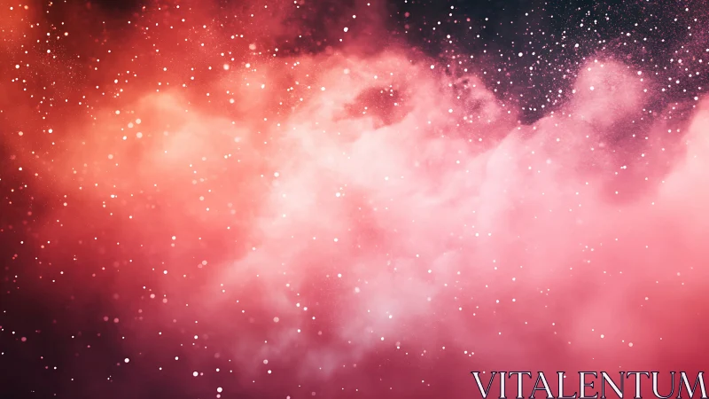 Crimson nebula dust cloud with luminous particle scatter field.