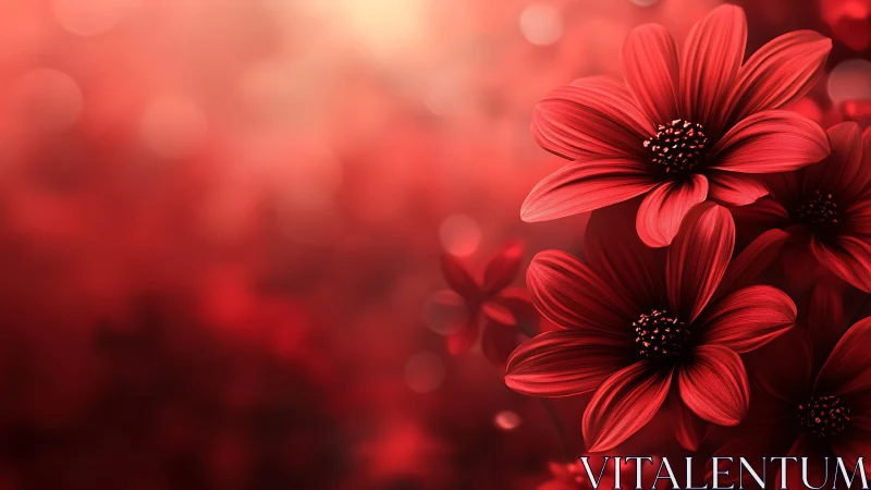 Crimson Reverie: Blooming Petals in Liquid Light.