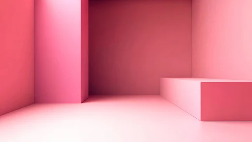 Pink geometry dreams in a glowing minimalist echo chamber.