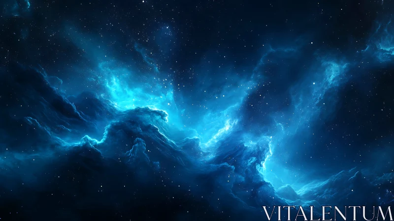 Nebula waves glow softly as a tranquil cosmic sea unfolds