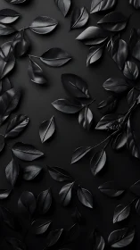 Glossy black leaves create a dramatic monochrome botanical field